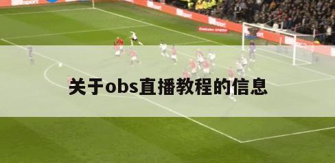 关于obs直播教程的信息