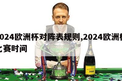 2024欧洲杯对阵表规则,2024欧洲杯比赛时间